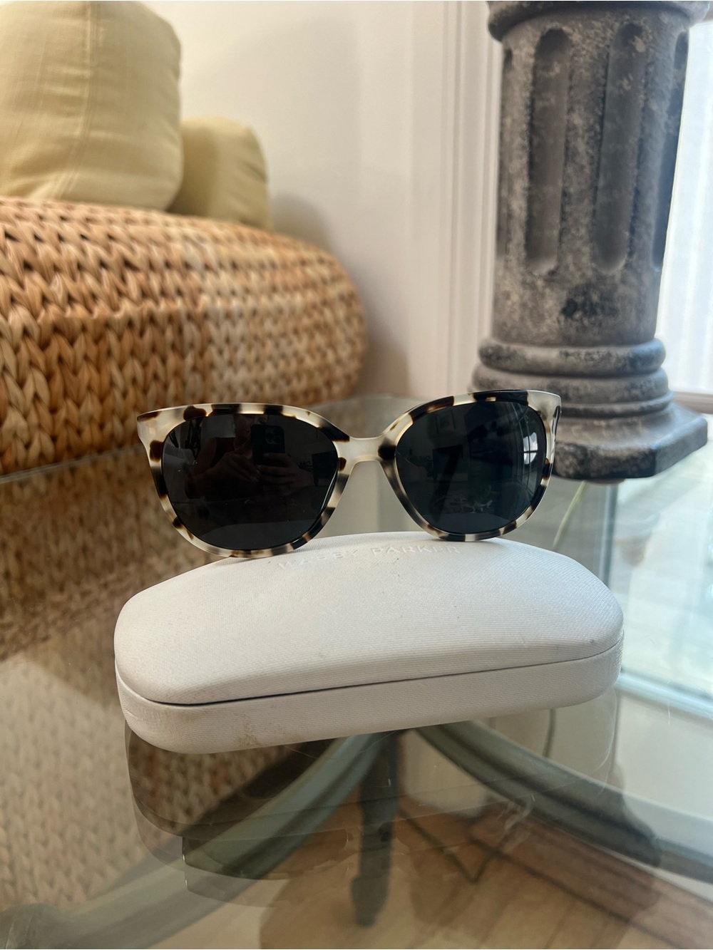 Warby Parker Raglan — Tortoiseshell Cat Eye Sunglasses with Dark Lenses